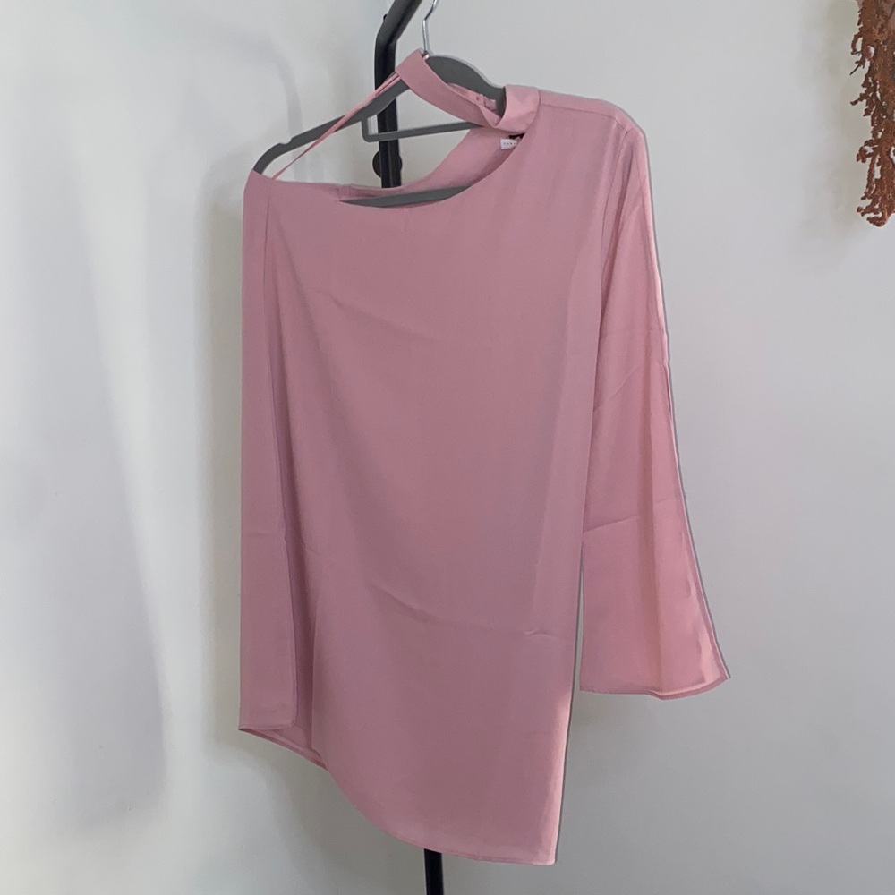Elegant Pink One Shoulder Dress